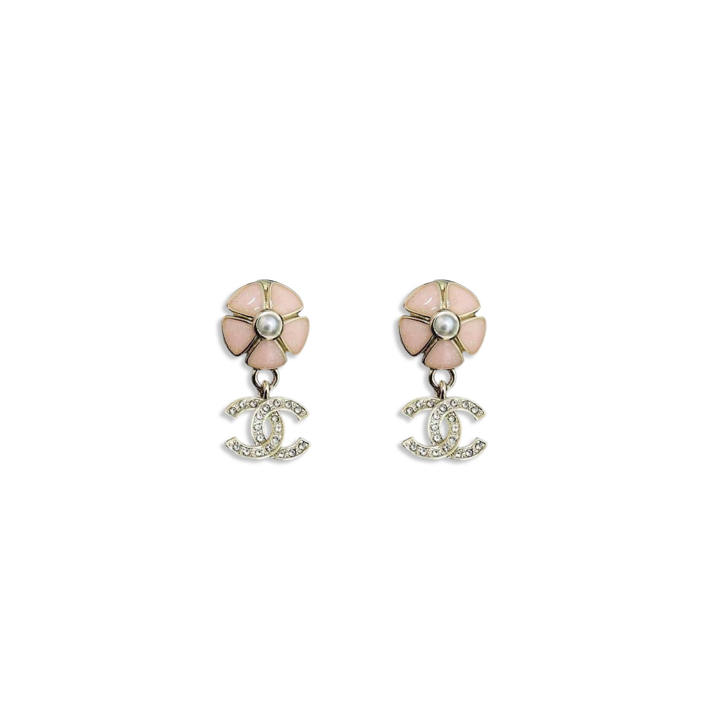 CHANEL CC PEARL FLOWER EARRINGS ABG900